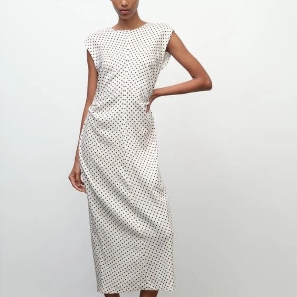 Zara Polka Dot Long Midi Dress XL